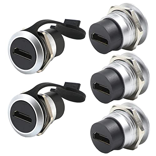 PENGLIN 5PCS HDMI 2.0 Pass Through Connector Female to Female | Up to 18Gbps Bandwidth,4K@60Hz Resolution,Stable & Reliable Connection,Plug-and-play Fast Assembly - size: BLACK 5PCS HDMI(ROUND TYPE)