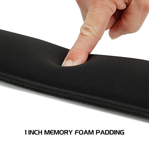 ENHANCE Compact Bluetooth Keyboard Wrist Rest Pad with Soft Memory Foam Support for Bluetooth Keyboards - Anti-Fray Stitching, Non-Slip Base, Gaming Wrist Rest Decal - Thick 1 inch Padding - color: Compact Keyboard Wrist Rest
