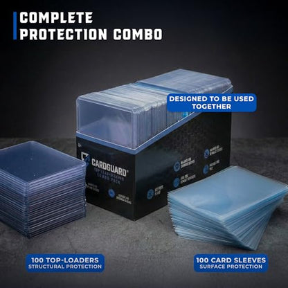 CardGuard 100ct Clear Top-Loaders with Sleeves Acid-Free Card Protection