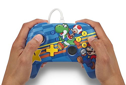 PowerA Enhanced Nintendo Switch and Switch 2 Wired Controller - Mushroom Kingdom Friends, Mario Switch Controller, Mappable Gaming Buttons, Officially licensed - color: Mushroom Kingdom Friends