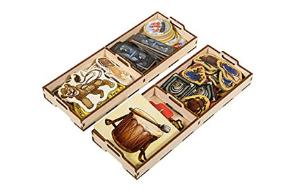 The Broken Token Wooden Game Organizer Compatible with Red Dragon Inn Character Trove – 4 Card Rows, 49 Decks