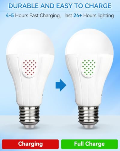 WirelessGlow Rechargeable Light Bulbs with Remote, 3 Color Temperatures and Dimmable Battery Operated Light Bulbs, Touch Control + USB Rechargeable Battery Light Bulb, A19, 1 Pack - color: 3000k-4000k-6500k, size: 1 Count (Pack of 1)