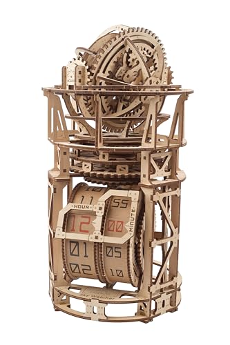 UGEARS Astronomer Table Clock with Tourbillon - 3D Wooden Puzzles for Adults Model Kit - Mechanical Clock Kit Functional DIY Wood Model Kits for Adults, 3D Puzzle for Puzzle Lovers - style: Astronomer Table Clock