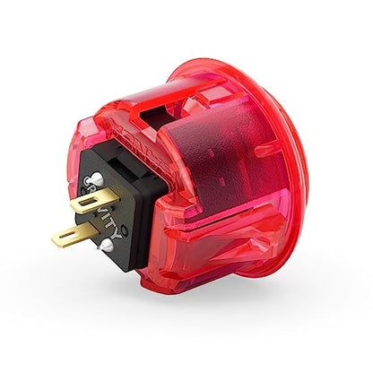 Qanba Gravity KS Mechanical Arcade Buttons 24mm Snap-in Mechanical Pushbutton (Boxed (Clear Pink E12(12 pcs)) - color: Clear Pink E12(12 pcs)