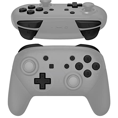 eXtremeRate Black Repair ABXY D-pad ZR ZL L R Keys for Nintendo Switch Pro Controller, DIY Replacement Full Set Buttons with Tools for Nintendo Switch Pro Controller - Controller NOT Included - color: Black