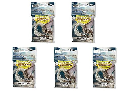 5 Packs Dragon Shield Inner Sleeve Clear Standard Size 100 ct Card Sleeves Value Bundle! - color: Top Loader Clear