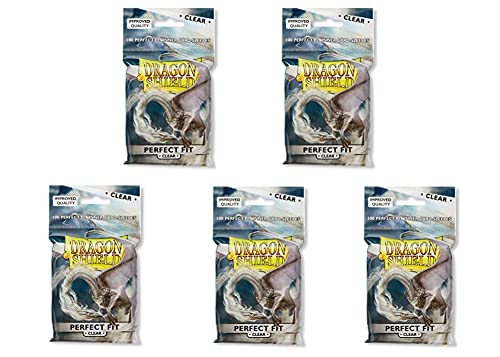5 Packs Dragon Shield Inner Sleeve Clear Standard Size 100 ct Card Sleeves Value Bundle! - color: Top Loader Clear