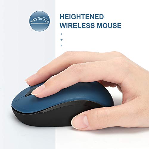 seenda Wireless Mouse, 2.4G Noiseless Mouse with USB Receiver Portable Computer Mice for PC, Tablet, Laptop, Notebook - Blue & Black - color: Blue and Black
