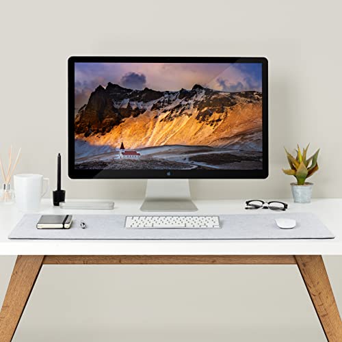 Premium Felt Desk Mat | Large 15.75" x 36" | Multifunctional Desk Pad for Home Office | Light Gray - color: Light Gray, size: 15.75" x 36"