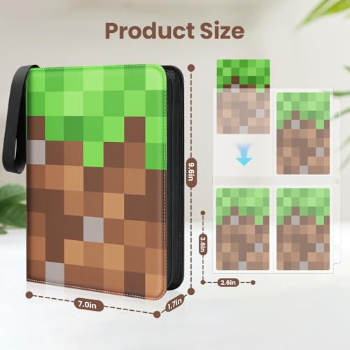 4 Pocket Trading Card Binder, 400 Card Capacity, Green - color: Deep Green, size: Small