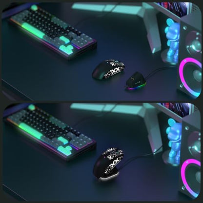 MAGIC-REFINER Attack Shark X11 59g Lightweight Wireless Gaming Mouse,RGB Charging Dock,Tri-Mode-BT/2.4G Wireless/Wired Mouse with Grip Tape,22000 DPI,5 Programmable Buttons for Pc/Mac(Black&Sticker) - color: Black & Griptape