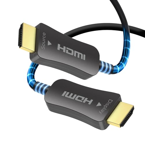 OREI 8K HDMI 2.1 Fiber Optic Cable 150ft - AOC, 48Gbps, 8K@60Hz, HDR10+, 3D - size: 150FT
