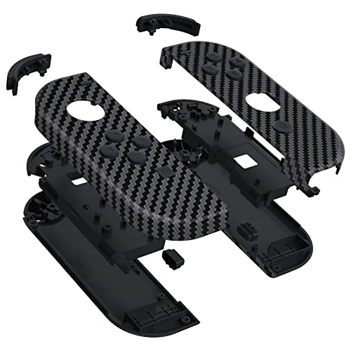 eXtremeRate DIY Replacement Shell Buttons for Nintendo Switch & Switch OLED, Graphite Carbon Fiber Soft Touch Housing with Full Set Button for Joycon Handheld Controller - Console Shell NOT Included - color: Graphite Carbon Fiber