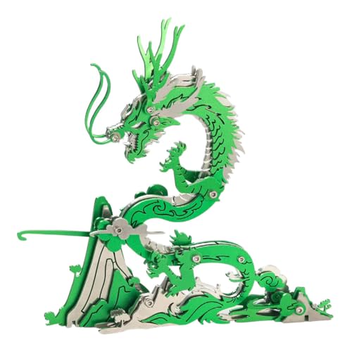 Chinese Dragon 3D Metal Jigsaw Puzzle, Green, 92 Pieces | DIY Games, Handmade Model Kits, Building Blocks Assembly, Gift for Adult - color: Chinese Dragon Green