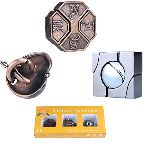Brain Teaser Puzzle for Adults Puzzles Metal Hole Lock Adult Educational Toy Jigsaw IQ Puzzle (Orange) - color: Orange