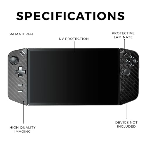 Carbon Fiber Gaming Skin Compatible with Lenovo Legion Go - Black Leather - Premium 3M Vinyl Protective Wrap Decal Cover - Easy to Apply | Crafted in The USA by MightySkins - color: Black Leather, style: Carbon Fiber Textured Finish