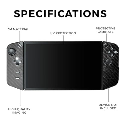 Carbon Fiber Gaming Skin Compatible with Lenovo Legion Go - Black Leather - Premium 3M Vinyl Protective Wrap Decal Cover - Easy to Apply | Crafted in The USA by MightySkins - color: Black Leather, style: Carbon Fiber Textured Finish