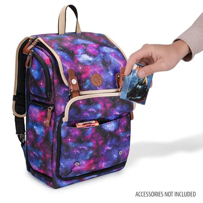 ENHANCE Designer Edition TCG Backpack - MTG Deck Bag Card Binder Space, TCG Deck Box Storage, MTG Playmat Holder - Card Storage Compatible with Magic the Gathering, Pokemon, Lorcana (Canvas Galaxy) - color: Canvas Galaxy