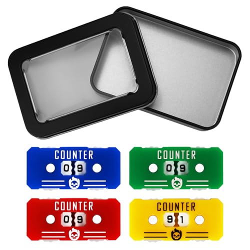 SIXPOINTS 4PCS Twin Digits Life Counters Health Tracker Compatible with Magic The Gathering Commander Deck, LCG/RPG/D&D/MTG/CCG/TCG Gaming Table Games - color: Color-a