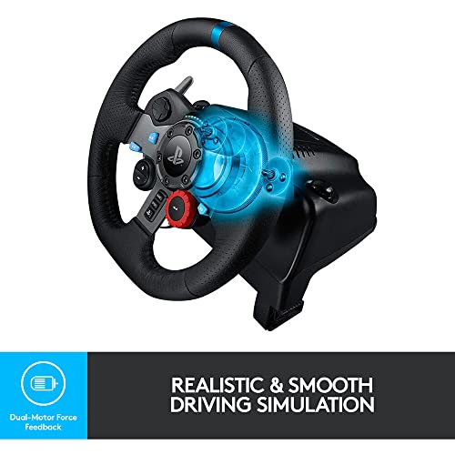 Logitech G29 Driving Force Race Wheel G Driving Force Shifter Bundle for PS3 and PS4 (Renewed)