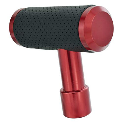 T Handle Shifter Car Knob, Joystick Style Alloy Cover with Leather Gear Stick Lever Shift Fit Most Automatic Manual Transmissions, Red-Black - color: red-black