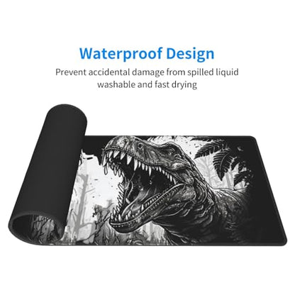 Dinosaur Mouse Pad XL Large Mousepad Non Slip Rubber Base Desk Mat for Laptop Computer Gaming 31.5" X 12" - color: Dinosaur