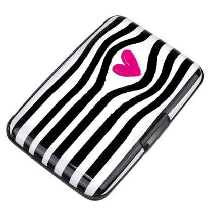 Mini RFID Aluminum Wallet Credit Cards Holder Business Card Case Metal ID Case for Men Women (Eye heart) - color: Eye heart