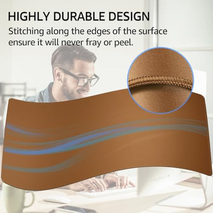 KTRIO Large Gaming Mouse Pad, Desk Mat, 31.5 x 15.7 in, Coffee Brown, XXL | Smooth Micro-Weave Surface, Artistic Pattern Design, Non-Slip Rubber Base, Durable Stitched Edges, Office & Home Use - color: Coffee Brown, size: 31.5l X 15.7w Inches
