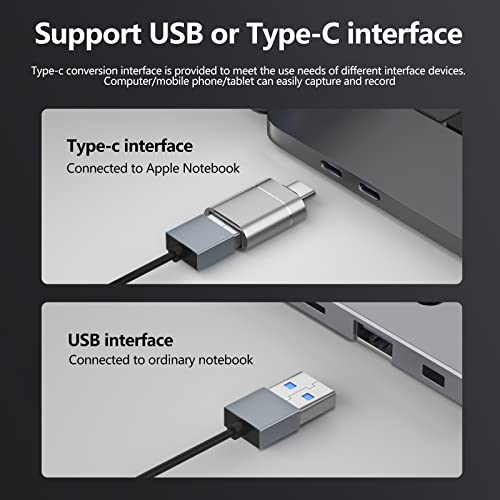 Papeaso Video Capture Cards, 4K HDMI to USB 3.0 Video Capture Device, 1080P HD 60fps Broadcast Live and Record Video Audio Grabber for Gaming, Streaming, Teaching, Video Conference (Silver)