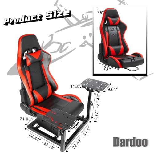 Dardoo Flight Game Cockpit With Redseat And Racing Simulator Mount, fits for Thrustmaster HOTAS WARTHOG, Not Included pedal, Throttle,Joystick