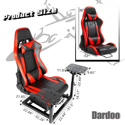 Dardoo Flight Game Cockpit With Redseat And Racing Simulator Mount, fits for Thrustmaster HOTAS WARTHOG, Not Included pedal, Throttle,Joystick