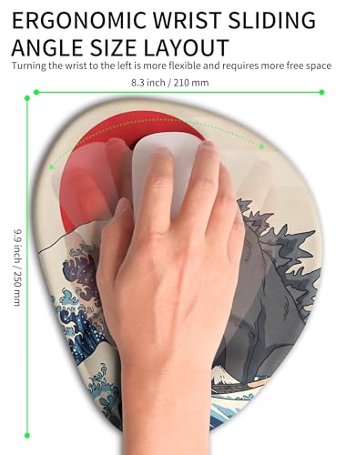 Palm-Rest and Wrist-Hugging Mouse Pad Wrist Rest, Ergonomic Wrist Support with Curve Fitting Cushioned Memory Foam for Carpal Tunnel Pain Relief, 9.9 x 8.3 Inch, Dog Sila - color: Dog Sila