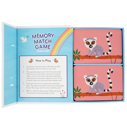Memory Matching Game for Kids Ages 3+ – Memory Card Game with 72 Large Thick Cards, Preschool Learning Game (Noah's Ark)