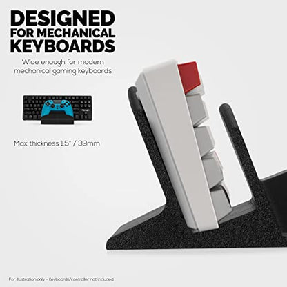 BRAINWAVZ Desktop Keyboard & Game Controller Holder Stand, Suitable for Small & Large Keyboards and Controllers for PS5, Xbox Series X, Xbox One, PS4, Switch, PC, Gamepads & More (DK04) - color: DK04