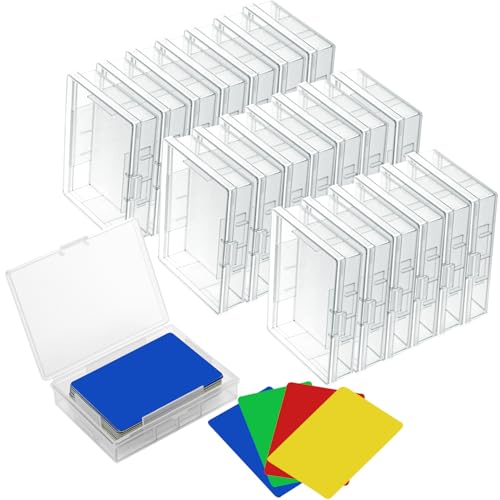 Skylety 12 Pcs blank Playing Card Case, Clear Poker Box Snap Closed, Plastic Playing Game Card Storage Box Holder for Poker, Suitable for 3.7x2.7 Inch