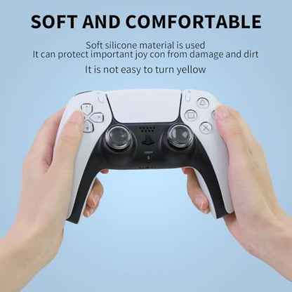 PERFECTSIGHT Liquid SiliconeThumb Grip Caps for Switch 2 2025, PS5, PS4, Xbox Series X/S, Xbox One, Switch PRO Controller, 4PCS Soft Analog Thumbsticks Grips Joystick Cover Set (Clear) - color: Clear