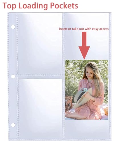 40 Pack 320 Pockets 2.5x3.5” Photocard Sleeves for A5 Mini 3 Ring Binder, Ultra-Clear K-pop Card Sleeves, Double-Sided 4 Pocket Photo Pages, Top Loading Photo Sheet Protector for Photos, Trading Cards - color: 2.5x3.5"