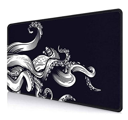 IMAYONDIA Large Gaming Mouse Pad (35.4x15.7 in), Octopus Desk Mat, Full Desk Mousepad, XL XXL Extended Big Mouse Pad, Keyboard Mouse Pads for Desktop, Laptop Computer Accessories- Black and White - color: Black and White Octopus