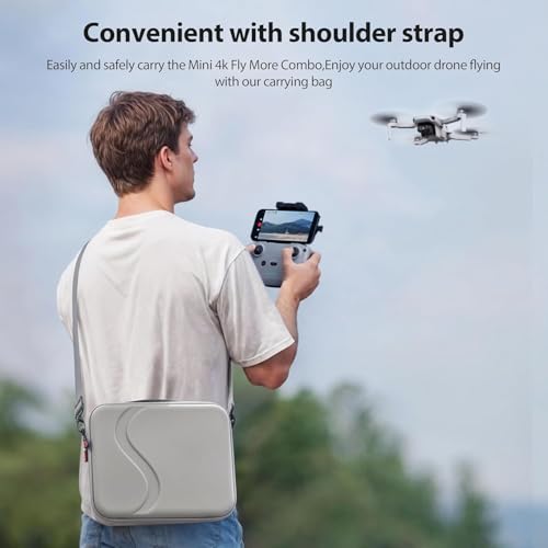 Tomat Carrying Case for DJI Mini 4K/Mini 2 /Mini 2 SE Fly More Combo Accessories, Portable Travel Bag Can Storage 1x Charging Hub and 3x Batteries,1*Drone,1*RC-N1 Remote Controller Etc Accessories