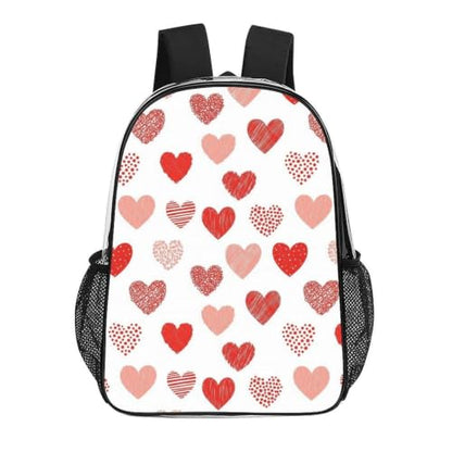Stadium Approved Heavy Duty Clear Bookbag Adjustable Shoulder Straps | Water Resistant, Valentines Day Love Hearts Red, Heavy Duty Stadium Approved See Through Bag for Beach Travel Seaside - color: Pattern (503)