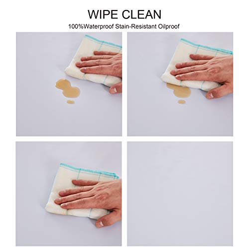 NLMUVW White Square Vinyl Tablecloth Heavy Duty, Small PVC Table Cloth Wipe Clean Table Cover for Kitchen Dining Picnic, 42 x 42 inch - color: White, size: 42" x 42" (Square)