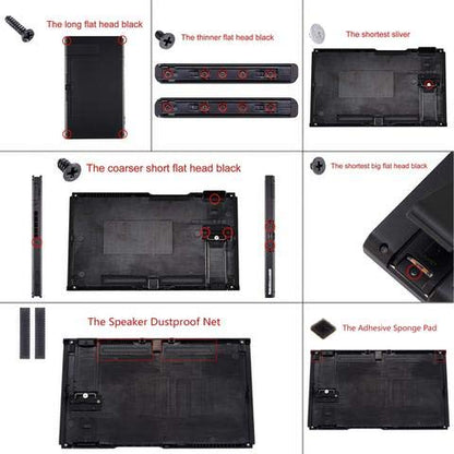 eXtremeRate Soft Touch Grip Black Console Back Plate DIY Replacement Housing Shell Case for Nintendo Switch Console with Kickstand – JoyCon Shell NOT Included - color: Black