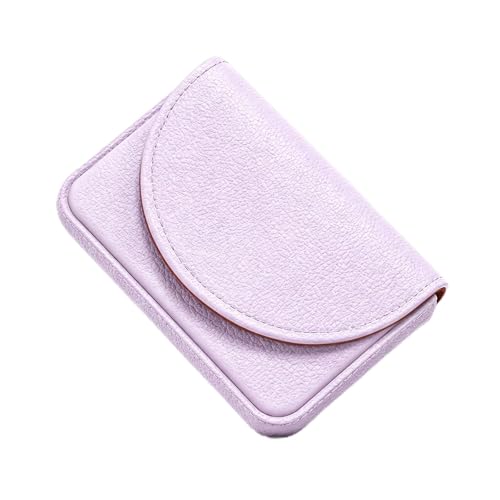 Business Card Holder，PU Leather Business Card Case for Purse，Pocket Travel Name Card Case Holder Wallet for Men Gift，Portable Magnetic Business Card Carrier Purple - color: Purple