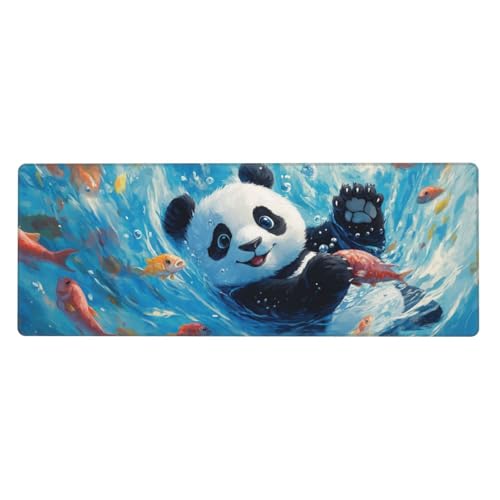 Cute Panda Mouse Pad XL Large Mousepad Non Slip Rubber Base Desk Mat for Laptop Computer Gaming 31.5" X 12" - color: Cute Panda