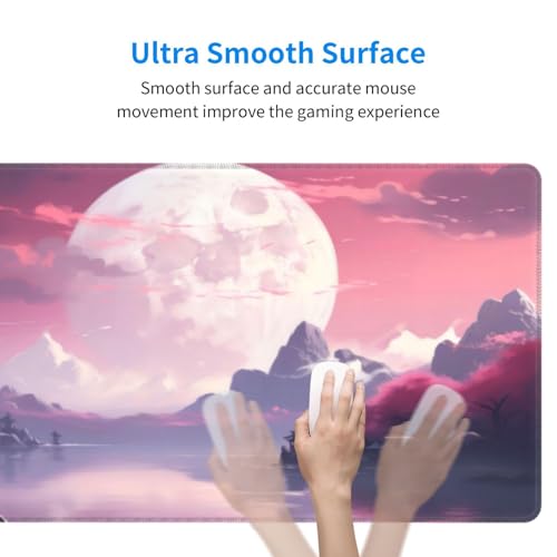 Watercolor Japanese Large Gaming Mouse Pad,Japanese Mouse Pad 31.5 x 11.8 in Mat Desk Pad,Large Desk Mat,Extended Keyboard Mousepad with Non-Slip Base and Stitched Edge for Desk Home Office - color: Cherry Blossom1
