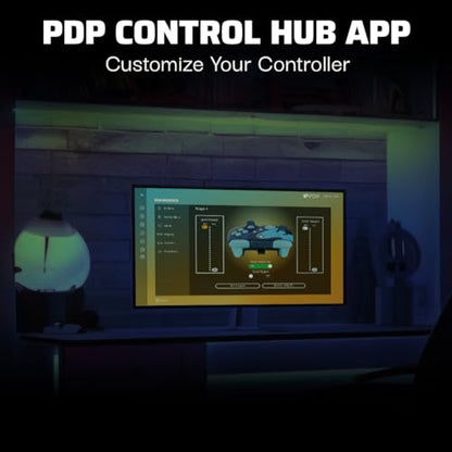 PDP Gaming REMATCH GLOW Enhanced Wired Controller: Licensed Xbox Series X|S Gamepad, Xbox One, Windows PC, Mappable Back Buttons, Audio Controls, Customizable Companion App: Blue Tide Glow in the Dark - color: Blue Tide (Glow in the Dark), style: Controll