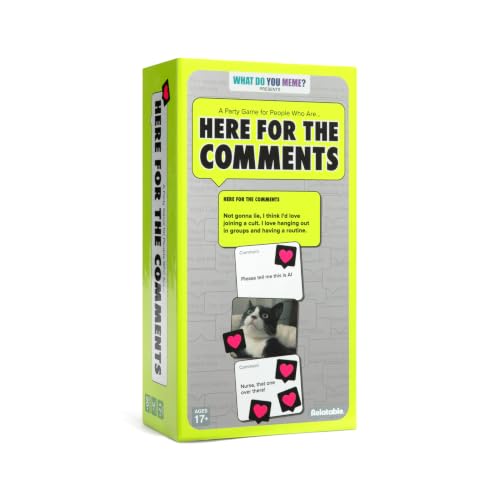 Here for The Comments by Relatable - an Adult Party Game Built on Internet Culture, Funny Party Games for Game Night and Fun Gifts – Includes 100 Status Cards, 240 Comment Cards and 12 Heart Tokens