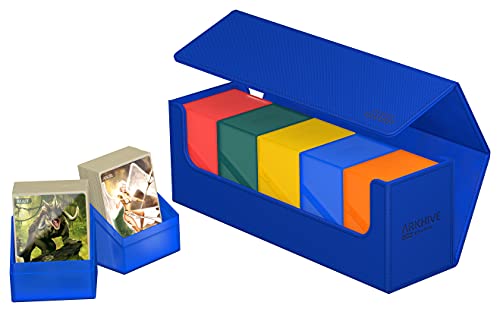 Ultimate Guard Arkhive 400+, Deck Case for 400 Double-Sleeved TCG Cards, Blue, Compatible with Boulders, Magnetic Closure & Microfiber Inner Lining - color: Blue, size: 400+