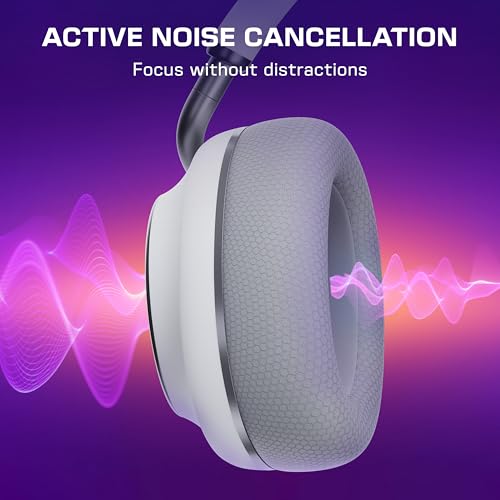 Turtle Beach Stealth Pro II Premium Wireless Gaming Headset for Xbox Series X|S, PS5, PS4, PC - Hi-Res Audio, Dolby Atmos, Active Noise Cancellation, Simultaneous Bluetooth, 24-bit Audio - White - color: White