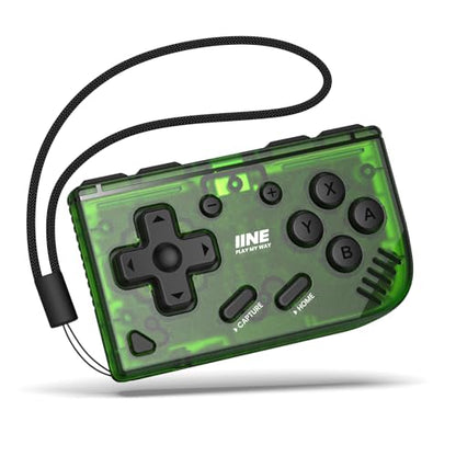 IINE Mini Retro Wireless Controller, Micro Remote Controller for Switch/OLED, PC, Android and IOS, Keychain Pocket-sized Controller with Turbo Function (Green) - color: Green